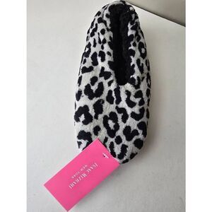 Isaac Mizrahi Slippers Animal print Fuzzy Sz L